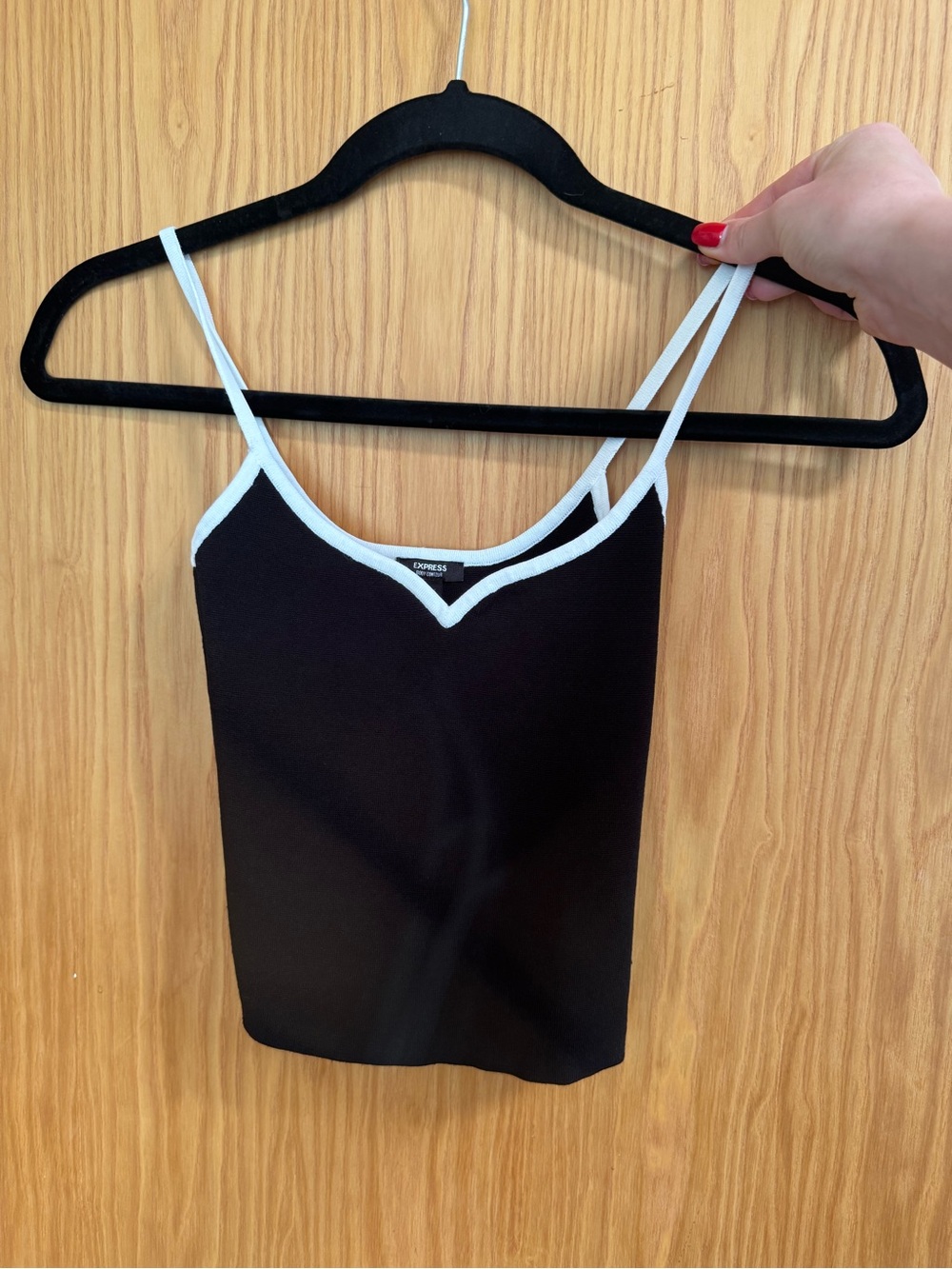 Express size xs Black Contrast-Trim Cami Tank Top